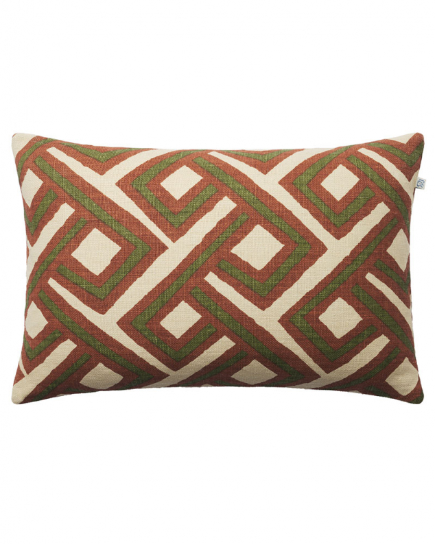 Lanka - Terracotta/Cactus Green in the group Cushions / Linen Cushion Covers at Chhatwal & Jonsson (ZCC040268-20B)