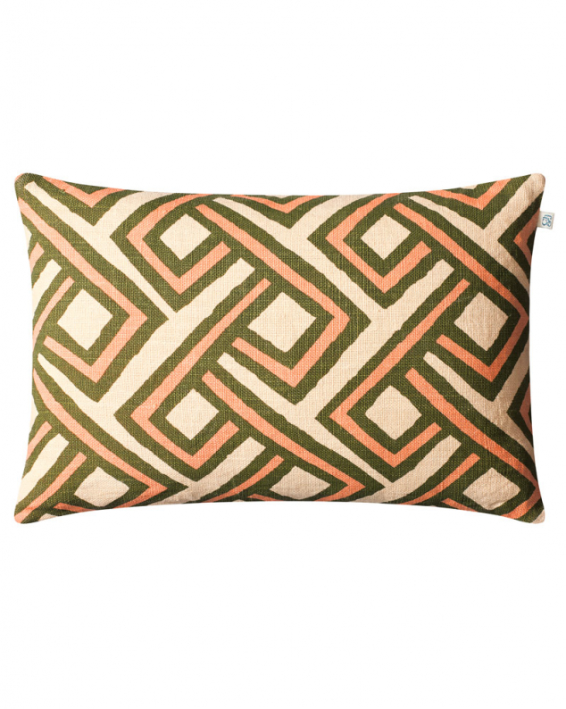 Lanka - Lt. Beige/Cactus Green/Rose in the group Cushions / Linen Cushion Covers at Chhatwal & Jonsson (ZCC040272-16B)