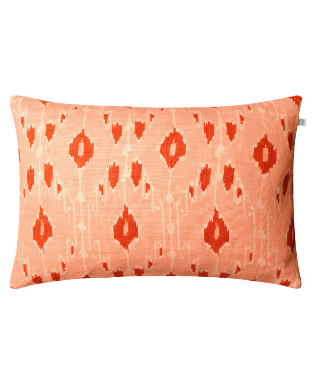 Rose linen cushion cover Ikat Goa