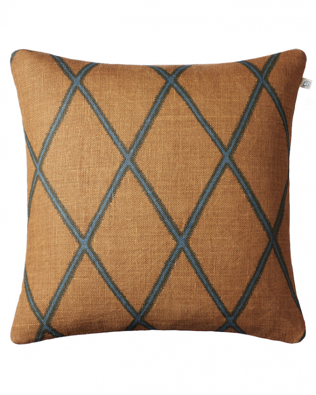 Ikat Orissa - Taupe/Palace Blue in the group Cushions / Linen Cushion Covers at Chhatwal & Jonsson (ZCC340109-16B)