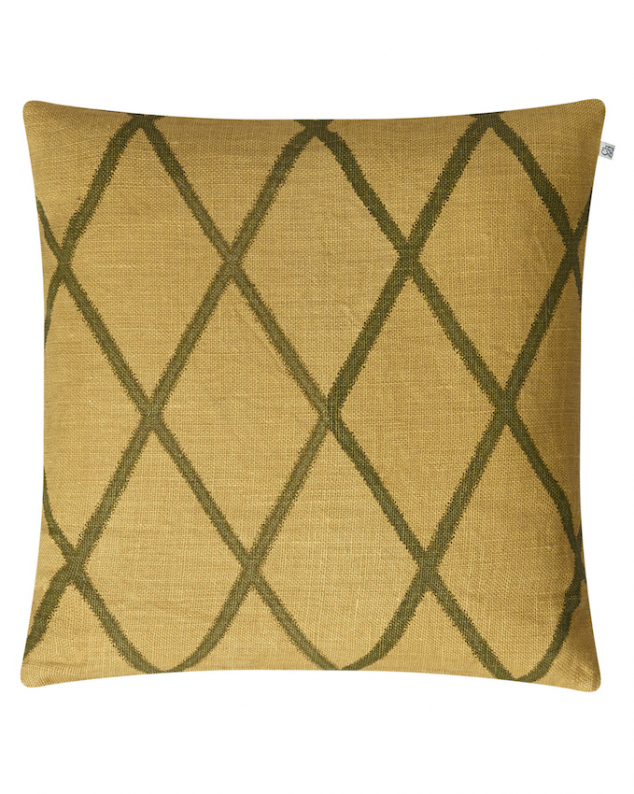 Ikat Orissa - Spicy Yellow/Cactus Green in the group Cushions / Linen Cushion Covers at Chhatwal & Jonsson (ZCC340134-15B)
