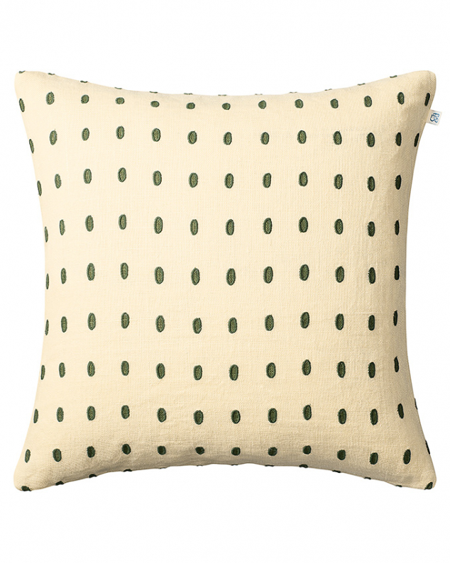 Drop - Lt. Beige/Cactus Green/Green in the group Cushions / Embroidered Cushion Covers at Chhatwal & Jonsson (ZCC370172-17B)