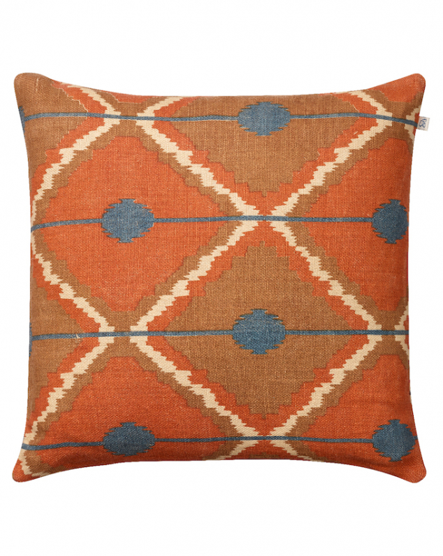 Pune - Taupe/Apricot/Palace Blue in the group Cushions / Linen Cushion Covers at Chhatwal & Jonsson (ZCC550109-14B)