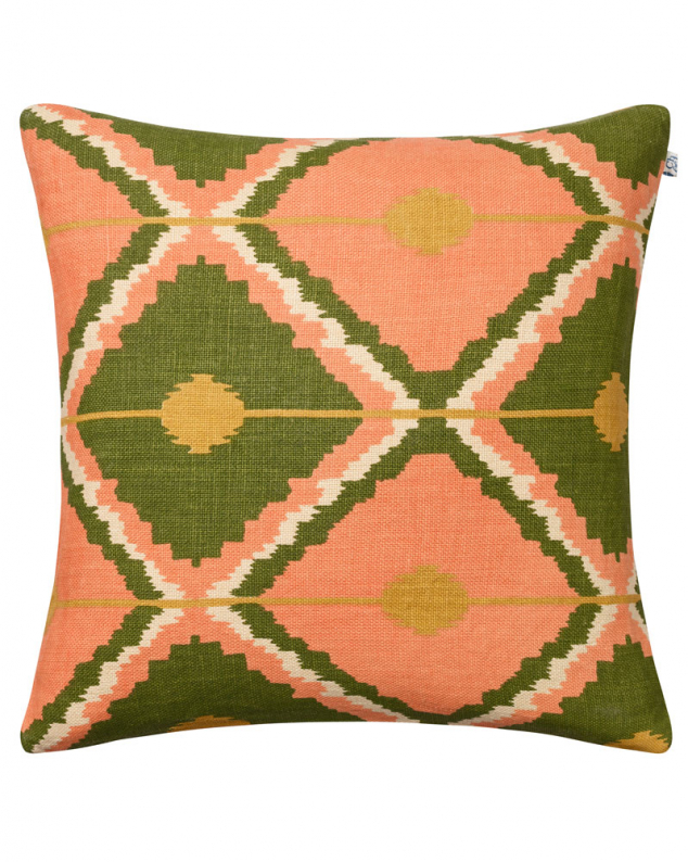 Pune - Green/Spicy Yellow/Rose in the group Cushions / Linen Cushion Covers at Chhatwal & Jonsson (ZCC550170-13B)