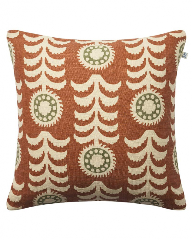 Alok - Terracotta/Cactus Green in the group Cushions / Linen Cushion Covers at Chhatwal & Jonsson (ZCC620168-20B)