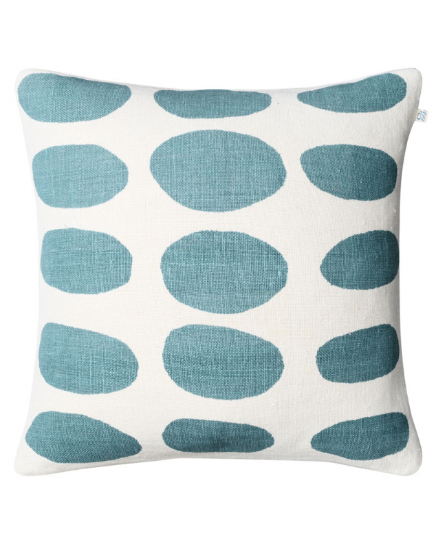Linen cushion cover with blue dots Asim