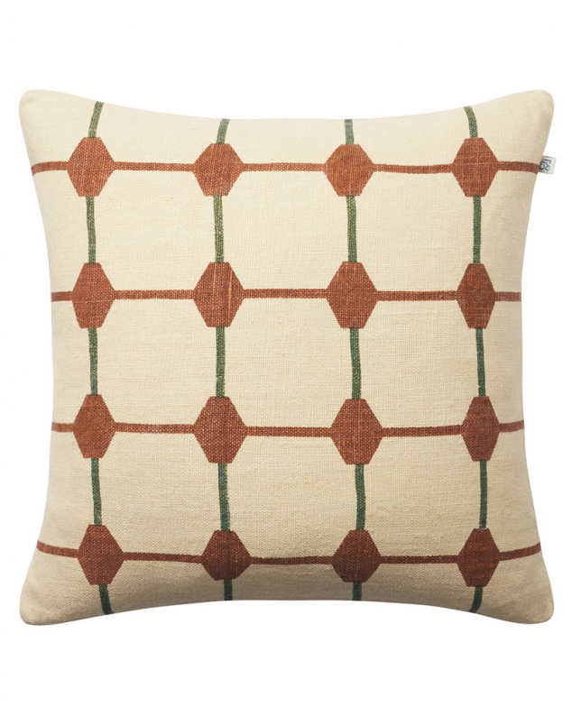 Rakhi - Terracotta/Cactus Green in the group Cushions / Linen Cushion Covers at Chhatwal & Jonsson (ZCC720168-20B)