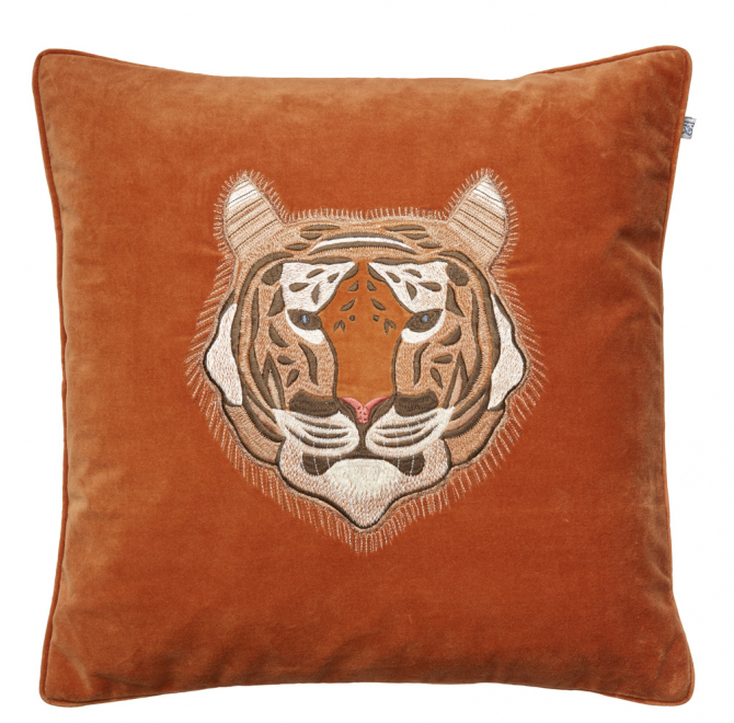 Tiger - Orange in the group Cushions / Embroidered Cushion Covers at Chhatwal & Jonsson (ZCC730160-10V)