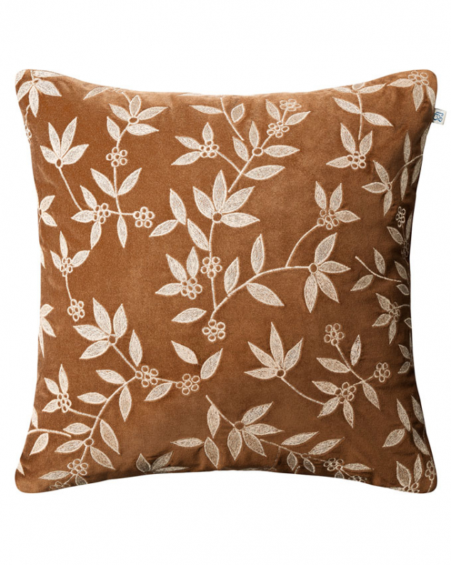 Gita - Cognac/Beige in the group Cushions / Embroidered Cushion Covers at Chhatwal & Jonsson (ZCC750182-18V)