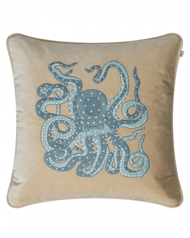 Octopus - Beige/Aqua in the group Cushions / Style / Decorative Pillows at Chhatwal & Jonsson (ZCC850112-15V)