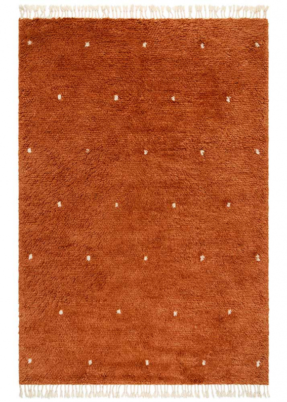 Orange rug with pile Ravi