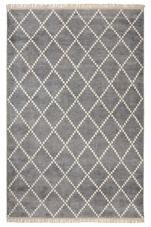 Kochi - Grey/White in the group Rugs / Bamboo Silk Rugs at Chhatwal & Jonsson (ZDH422213-14)