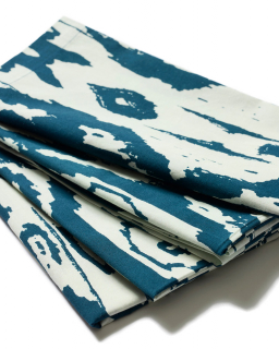 Ikat Madras - Palace Blue/Off White