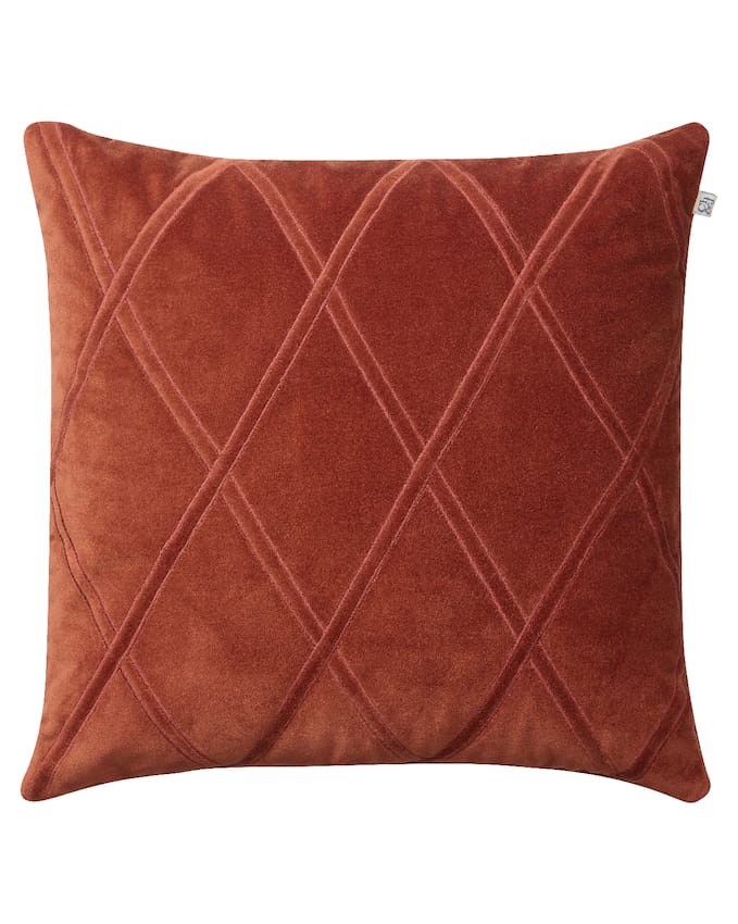 rust velvet cushion