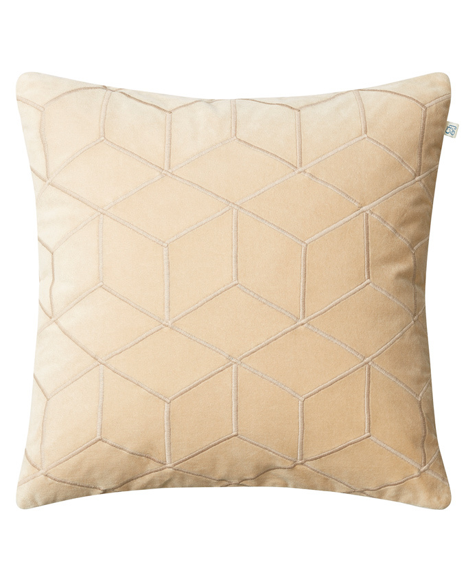 Beige velvet outlet cushions