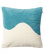 Blue and white boucl� cushion cover