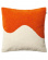 Orange and white boucl� cushion cover