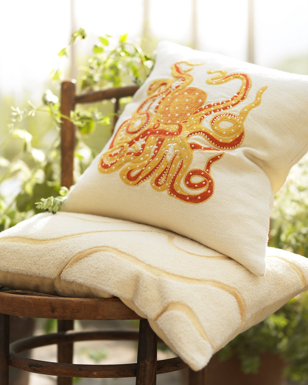 Embroidered cushion cover Octopus Chhatwal Jonsson