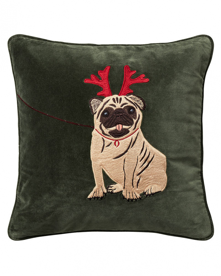 Holiday Dog - Forest Green in the group Cushions / Style / Christmas Cushions at Chhatwal & Jonsson (ZCC990173-22V)