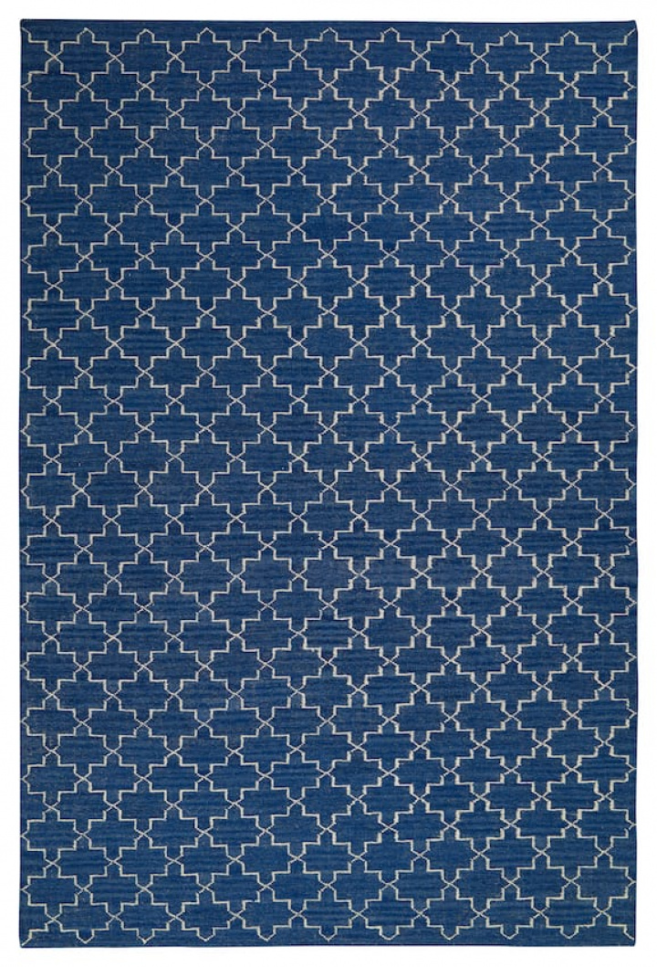 New Geometric - Indigo Melange/Off White in the group Rugs / Colour / Blue at Chhatwal & Jonsson (ZDH222248-2)