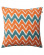 Patterned orange and blue outdoor cushion